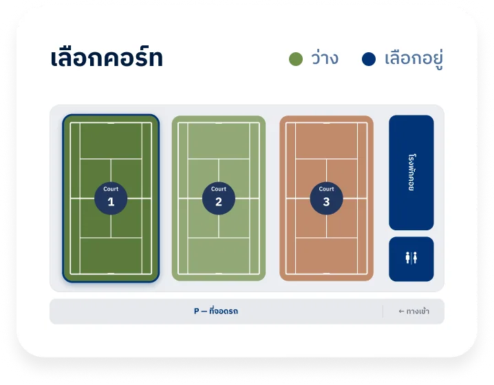 Sports court booking screen