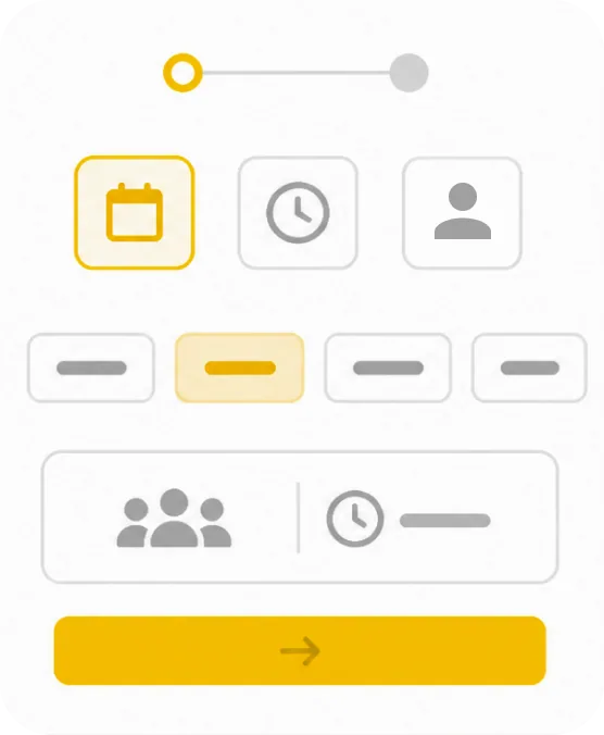 Booking calendar screen of a custom software system